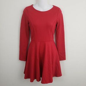 LuLu's Women's Skater Dress Red Stretch Mini Sz S